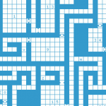 Blue square paper style dungeon map
