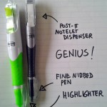 Post It highlighter pens